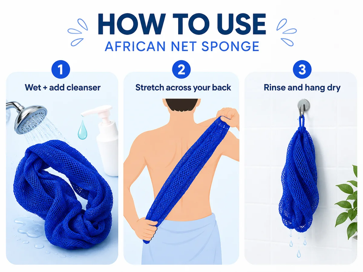 How to use an African net sponge in three quick steps